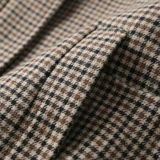 Manteau à Carreaux Double Boutonnage pour Femme
