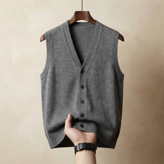 Gilet Tricoté Sans Manches Croisé pour Femme