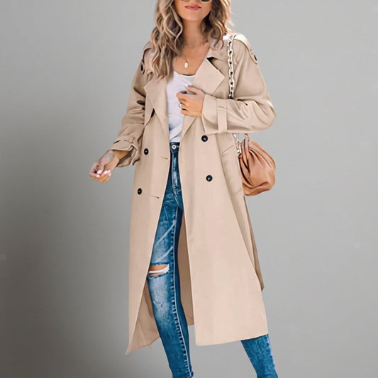 Trench-Coat Boutonnage Classique Coupe Cintrée pour Femme