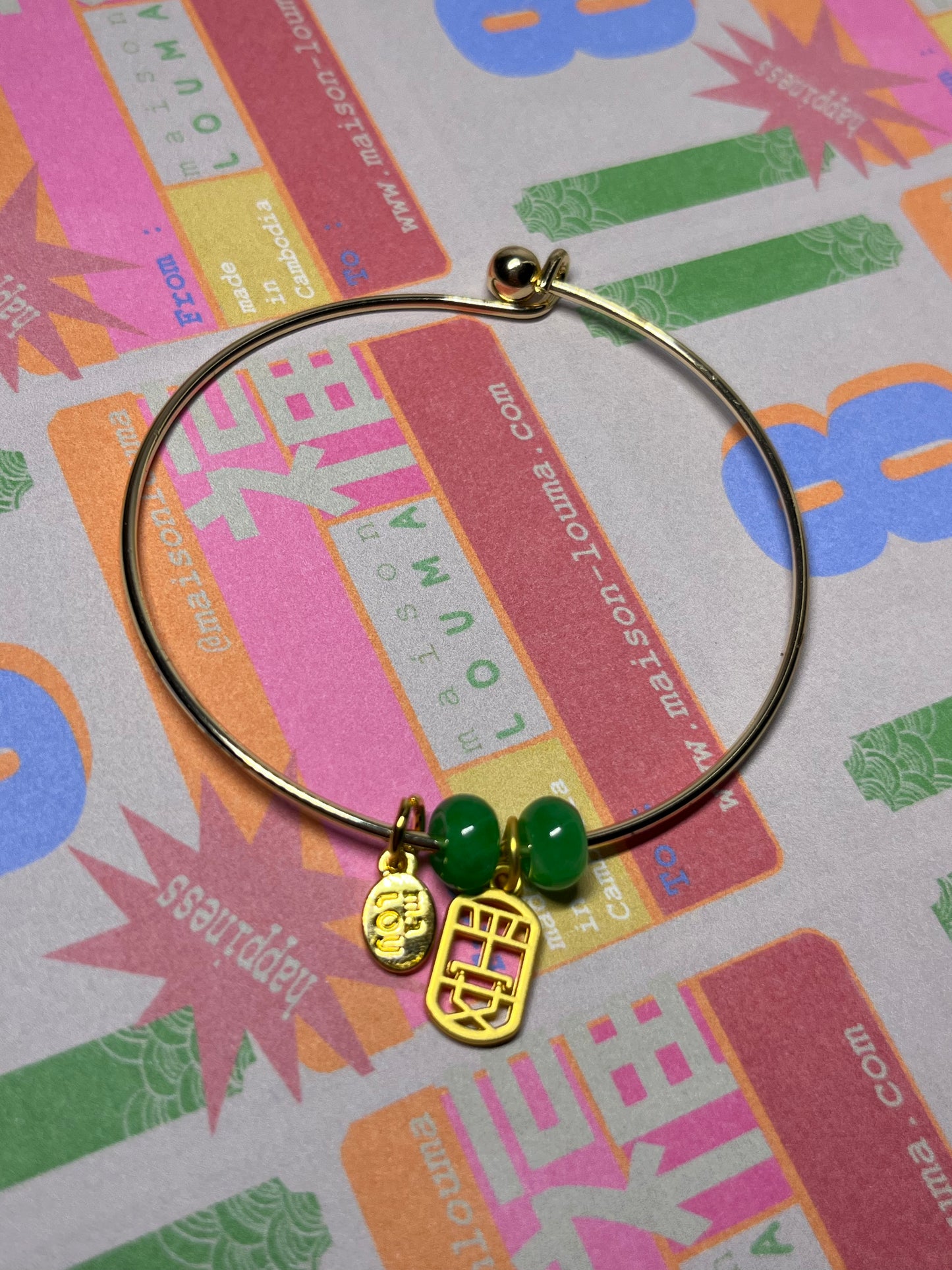 | Auspicious | Bangles - Natural pearl, Bamboo, Auspicious Cloud, Safe and Sound Jade -