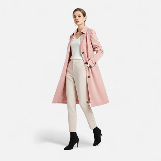 Trench Ceinturé Coupe Fluide pour Femme
