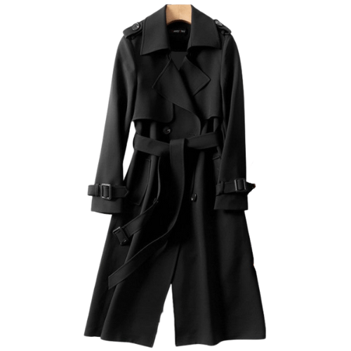 Trench-Coat Taille Cintrée Pattes d'Épaule pour Femme