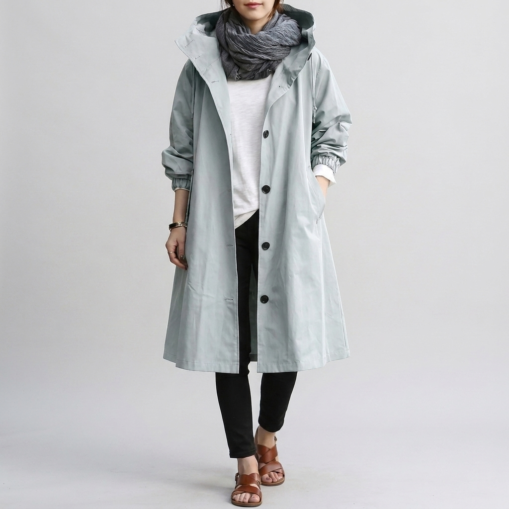 Imperméable Oversize Capuche Ajustable pour Femme