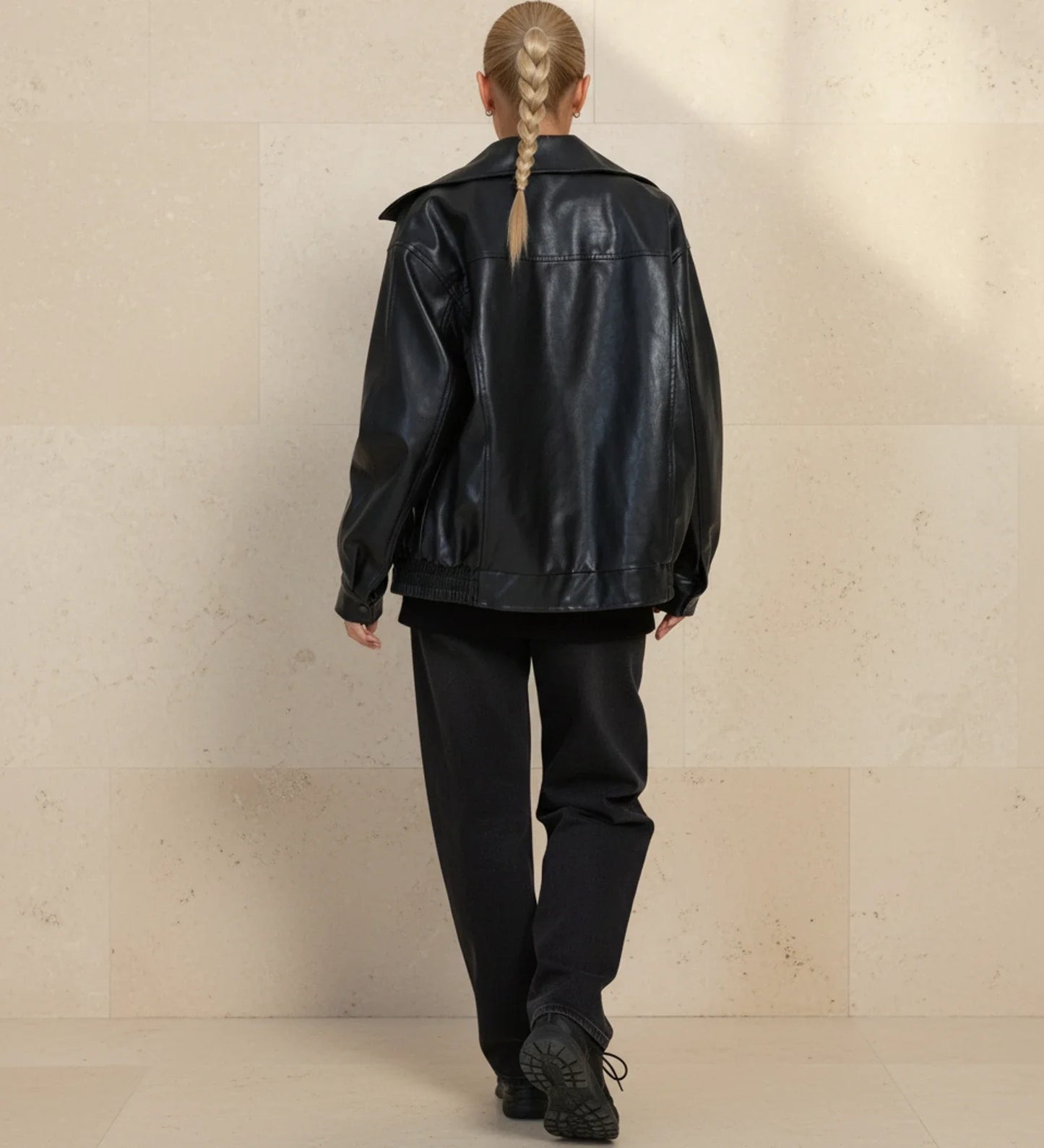Blouson Bombardier Oversize Col Zippé pour Femme