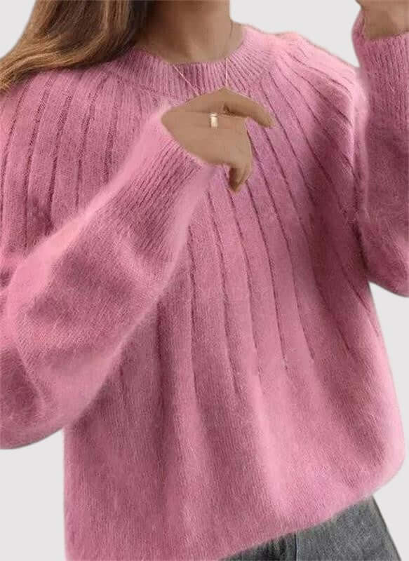 Pull Col Montant Coupe Ajustée pour Femme