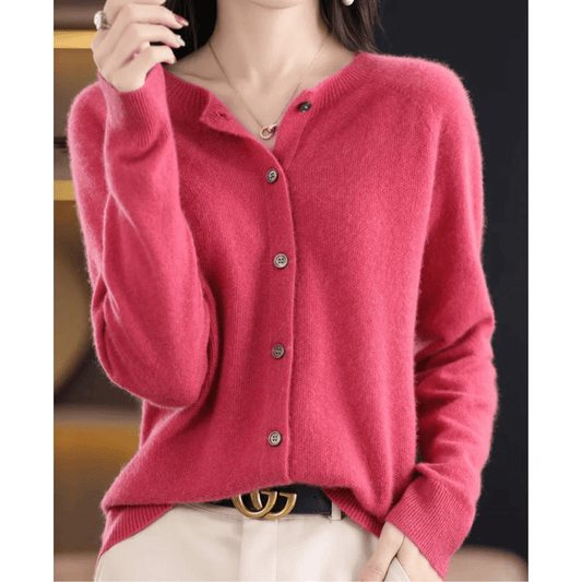 Cardigan Col en V Boutonné pour Femme