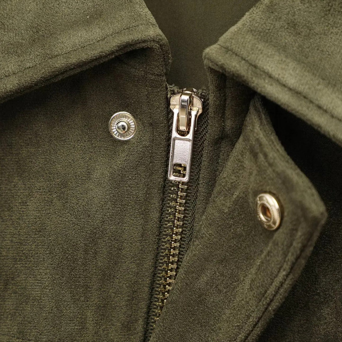 Blouson en Suédine Col Revers Zippé pour Femme