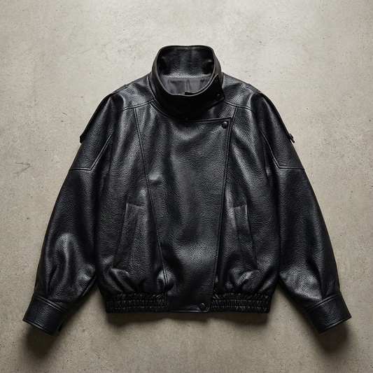 Veste en Similicuir Style Motard Manches Longues pour Femme