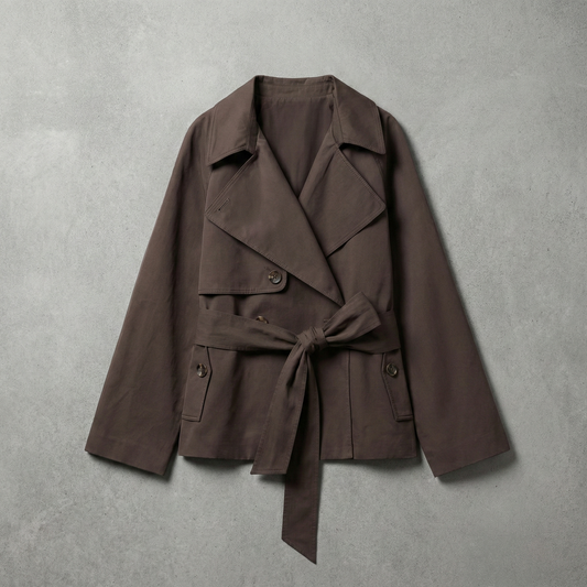 Trench-Coat Double Boutonnage Ceinturé pour Femme