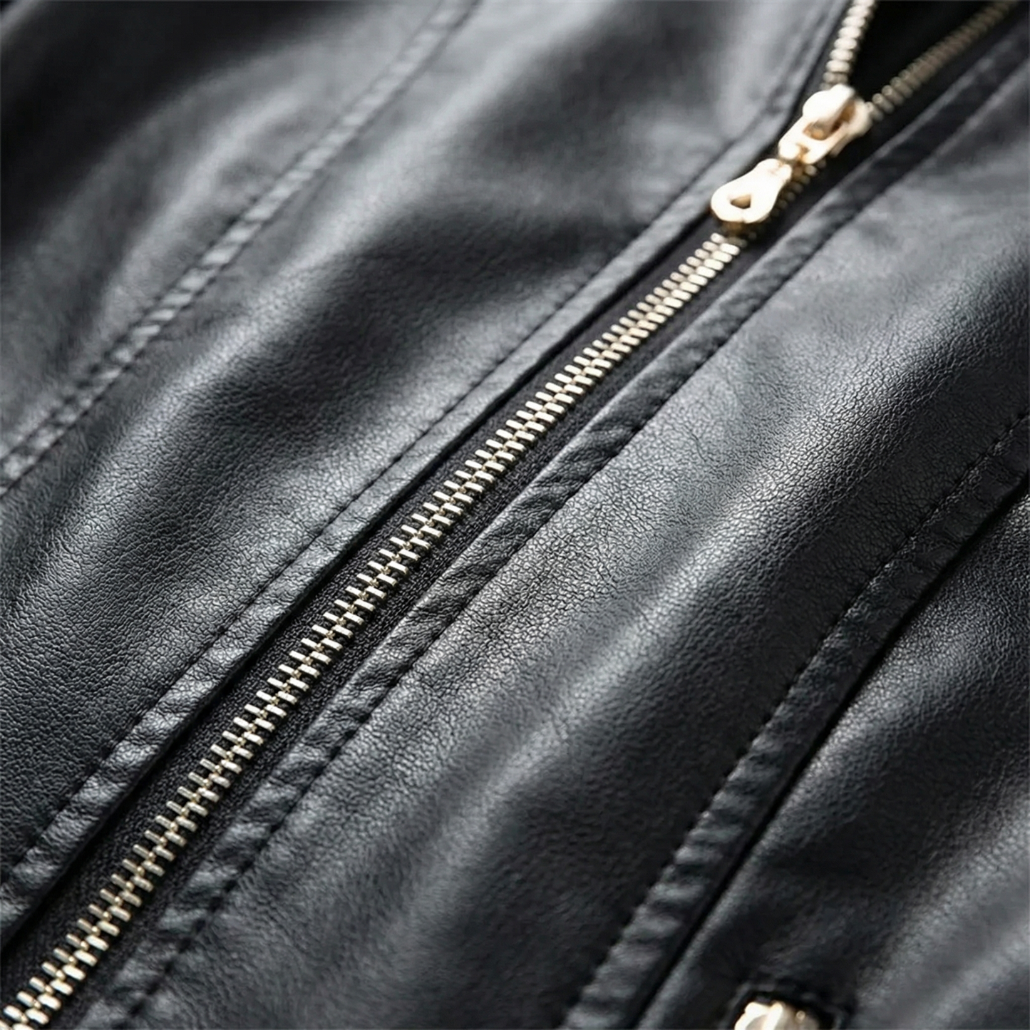 Veste en Similicuir Style Motard Boutons Décoratifs pour Femme