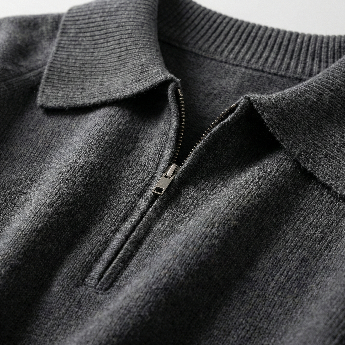 Pull Demi-Zip Col Polo en Coton pour Femme