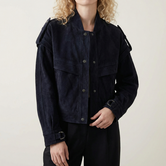 Veste en Suédine Poches Spacieuses pour Femme