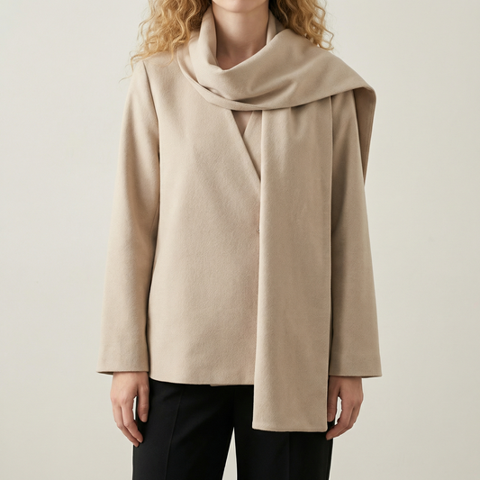 Blazer Col Cravate Coupe Ample pour Femme