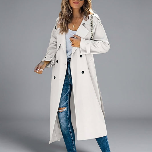 Trench-Coat Boutonnage Classique Coupe Cintrée pour Femme