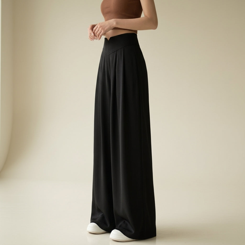 Pantalon Taille Haute Coupe Tailleur pour Femme