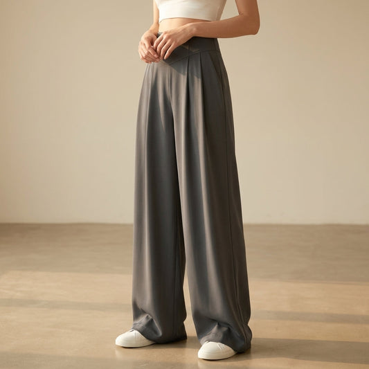 Pantalon Taille Haute Coupe Tailleur pour Femme