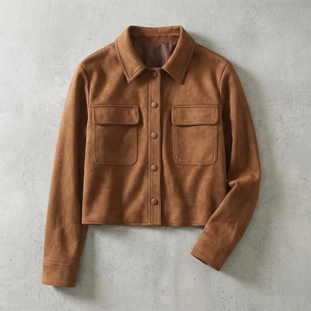 Veste en Suédine Silhouette Raffinée pour Femme