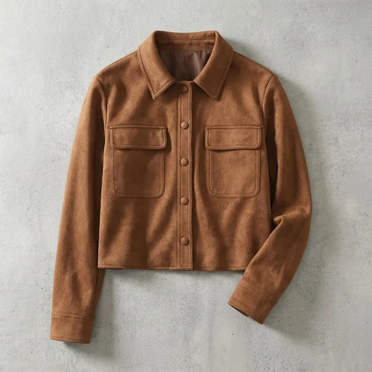 Veste en Suédine Silhouette Raffinée pour Femme
