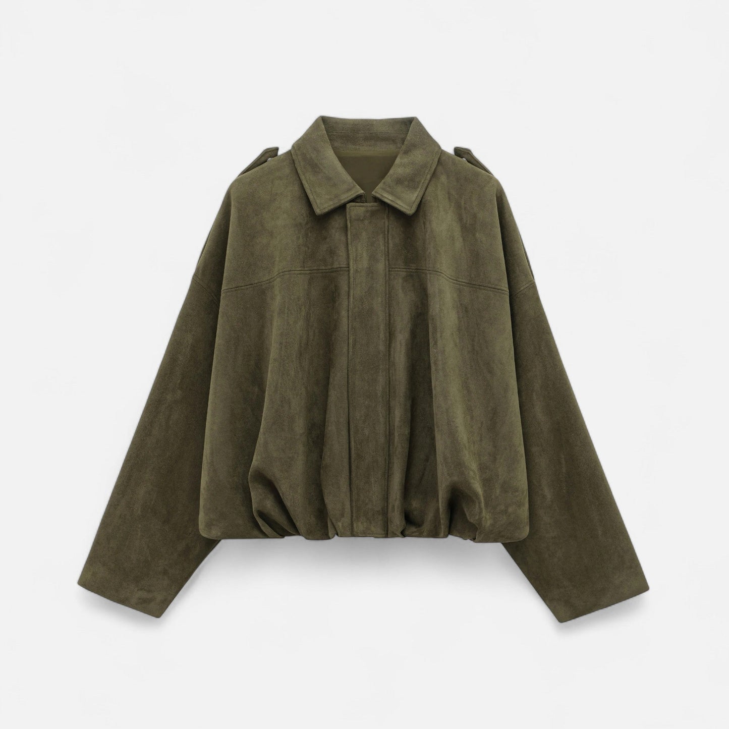 Blouson en Suédine Col Revers Zippé pour Femme