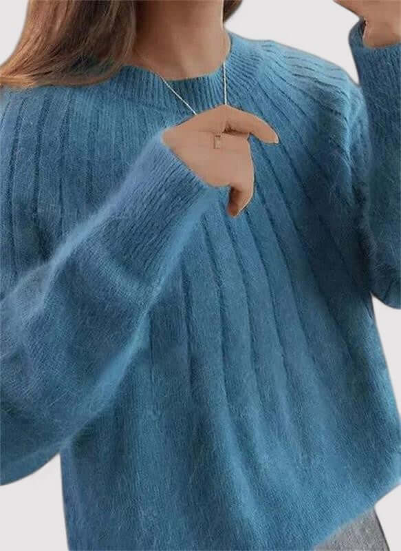 Pull Col Montant Coupe Ajustée pour Femme