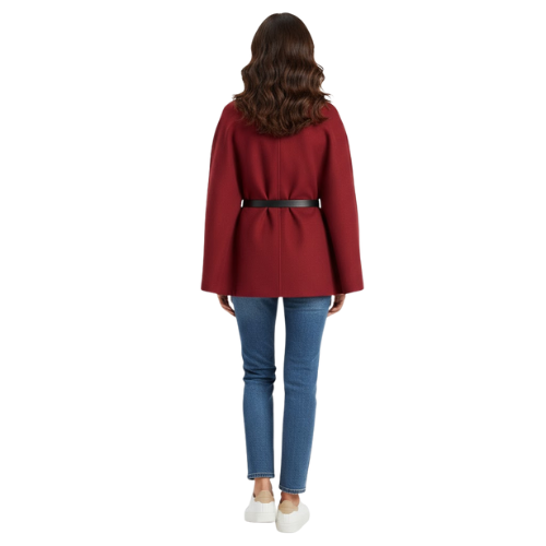 Manteau Cape Manches Chauve-Souris Ceinturé pour Femme
