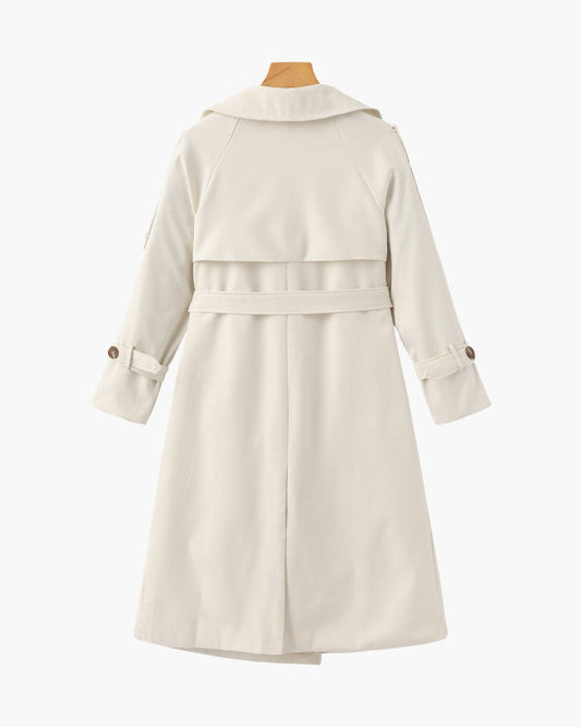 Trench-Coat Revers Larges Ceinture Amovible pour Femme