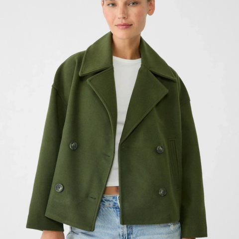 Manteau Court Double Boutonnage pour Femme