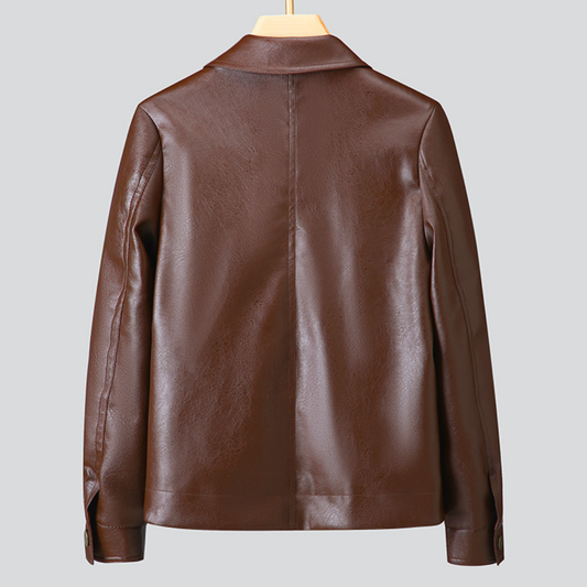 Veste en Similicuir Col Boutonné pour Femme