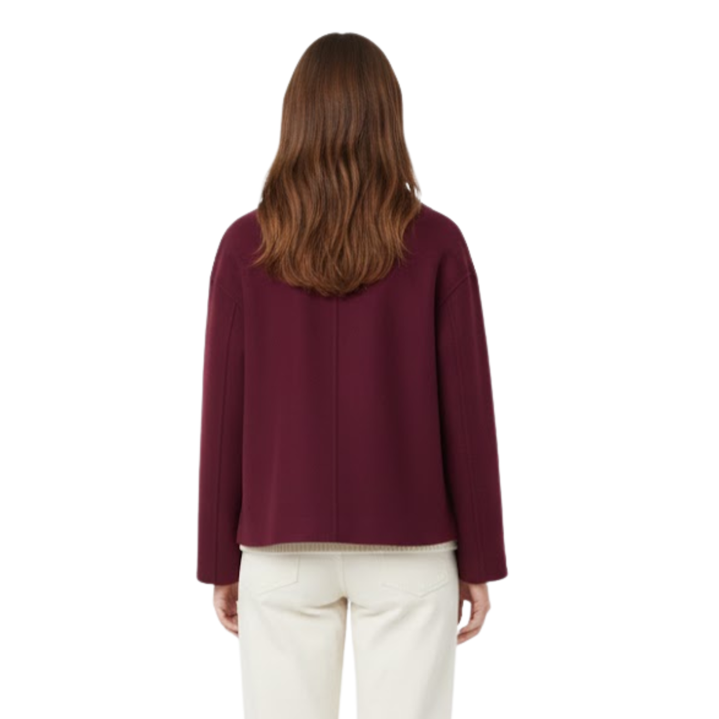 Manteau en Laine Double Boutonnage Design Simple pour Femme