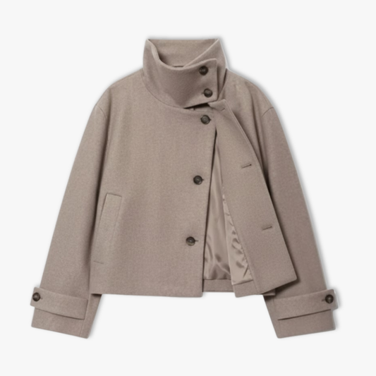 Manteau Ample Col Montant Détail Boucle pour Femme