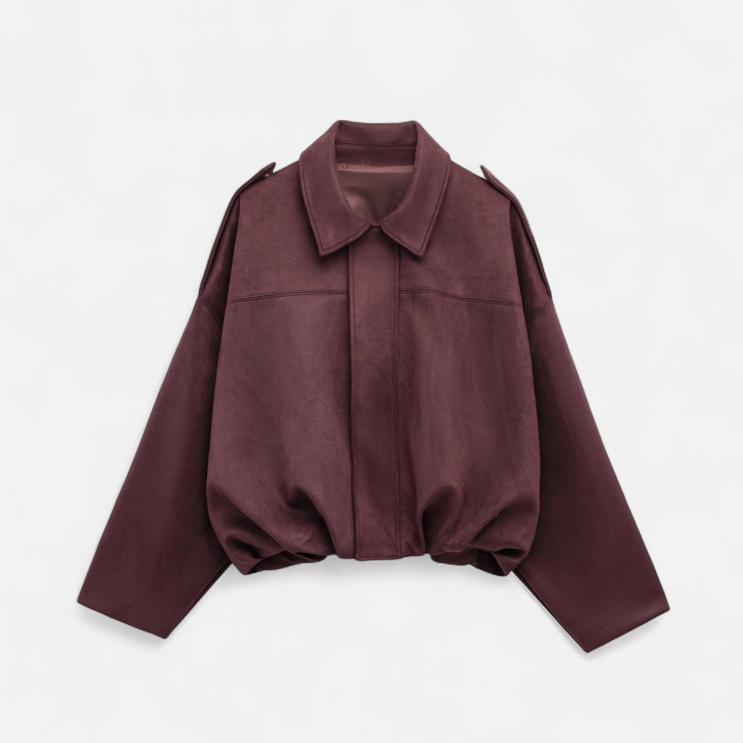 Blouson en Suédine Col Revers Zippé pour Femme