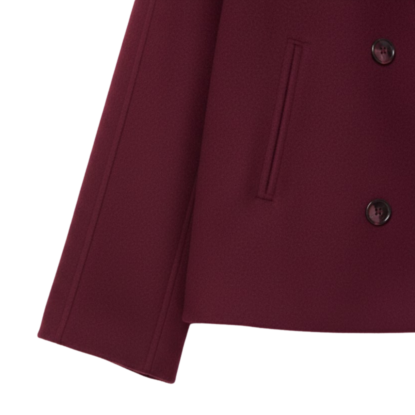 Manteau en Laine Double Boutonnage Design Simple pour Femme
