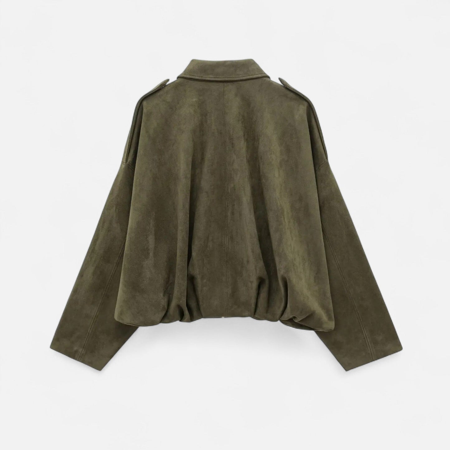 Blouson en Suédine Col Revers Zippé pour Femme