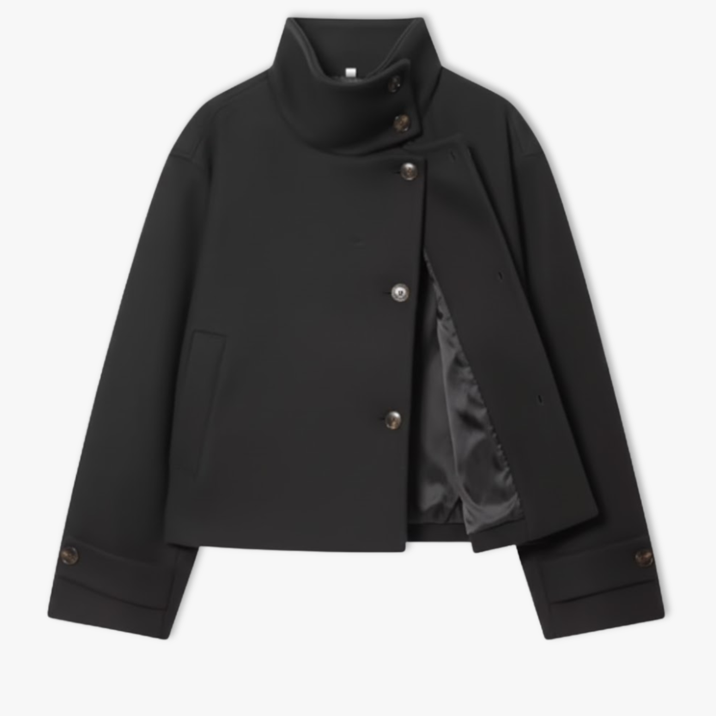 Manteau Ample Col Montant Détail Boucle pour Femme