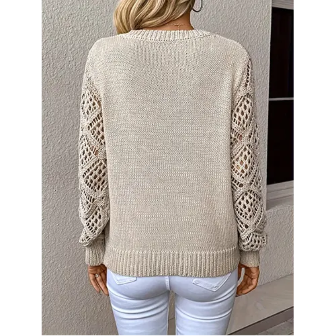 Pull Col en V Manches Longues pour Femme