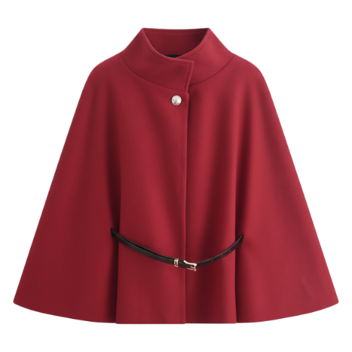 Manteau Cape Manches Chauve-Souris Ceinturé pour Femme