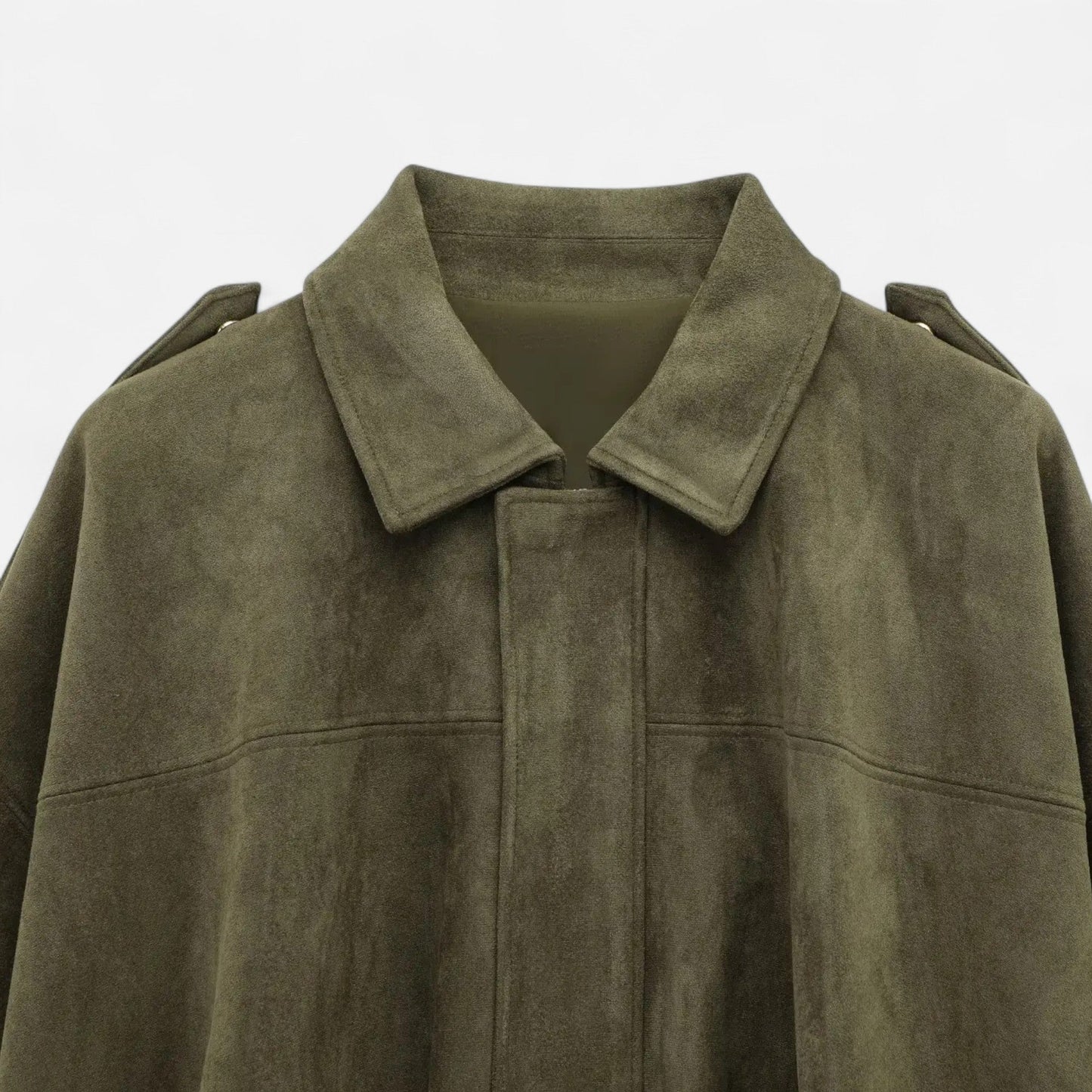 Blouson en Suédine Col Revers Zippé pour Femme