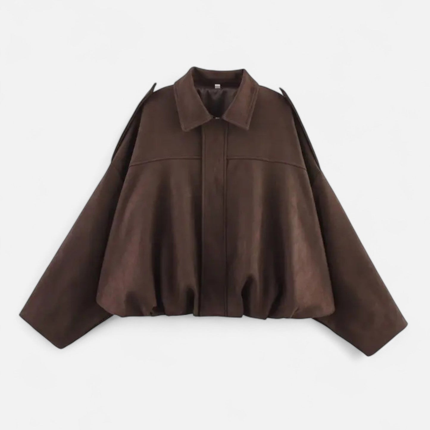 Blouson en Suédine Col Revers Zippé pour Femme
