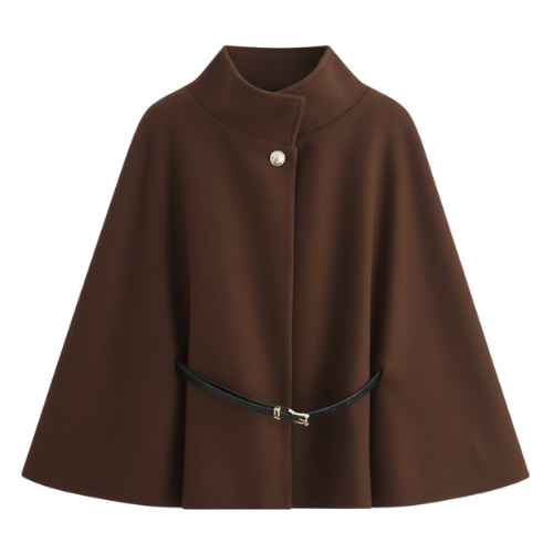 Manteau Cape Manches Chauve-Souris Ceinturé pour Femme