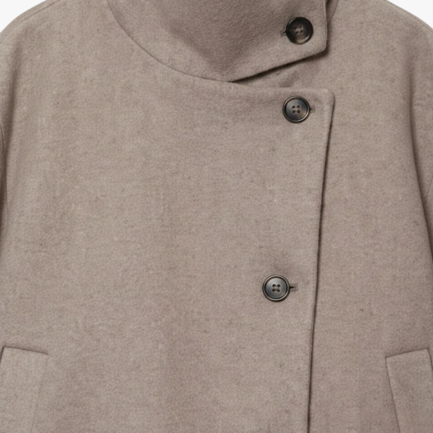 Manteau Ample Col Montant Détail Boucle pour Femme