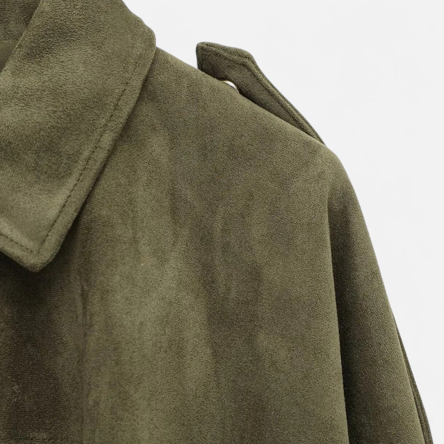 Blouson en Suédine Col Revers Zippé pour Femme