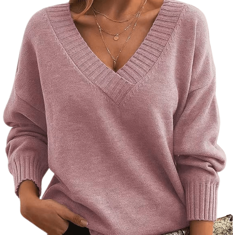 Pull Col en V Maille Fine pour Femme