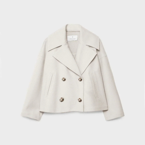 Manteau Court Double Boutonnage pour Femme