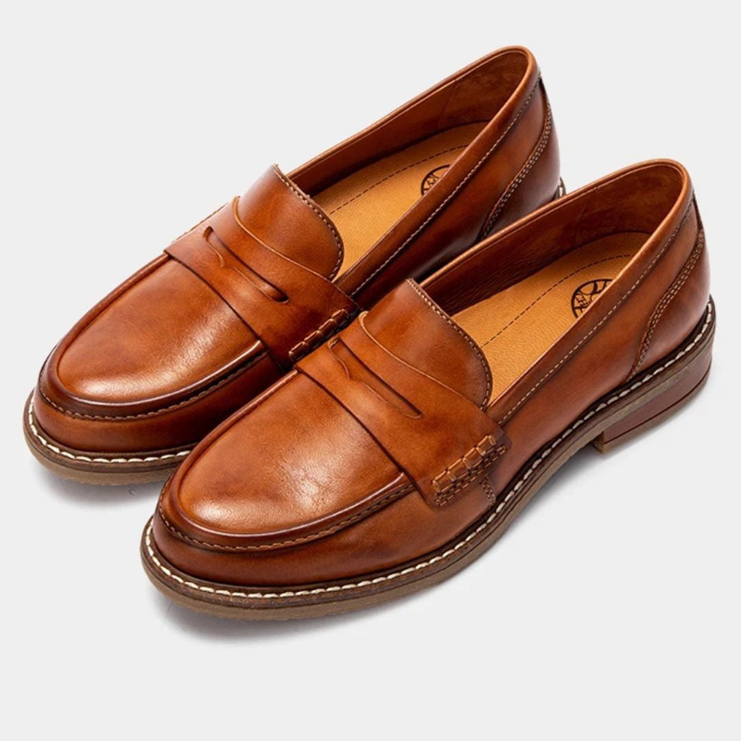 Mocassins Orthopédiques en Cuir Semelle Confort pour Femme