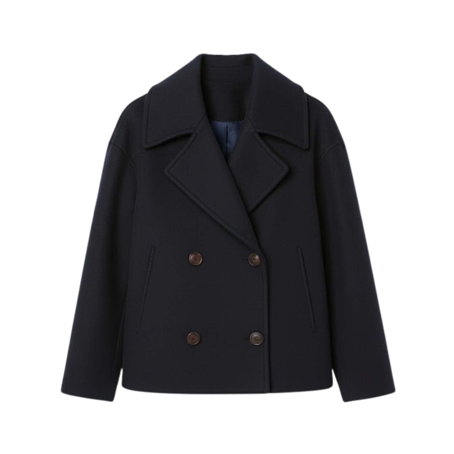 Manteau en Laine Double Boutonnage Design Simple pour Femme