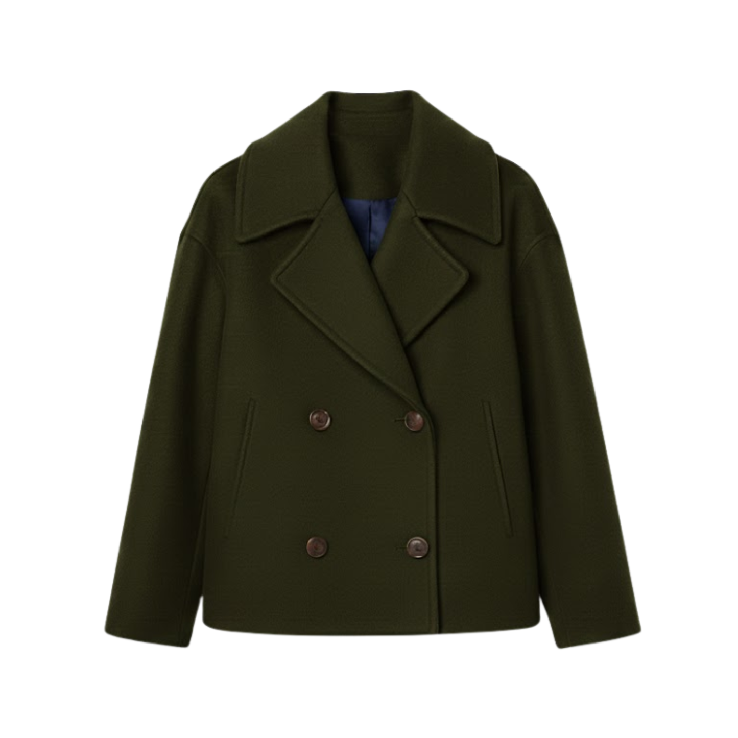 Manteau en Laine Double Boutonnage Design Simple pour Femme
