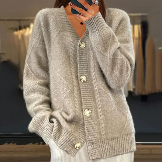 Gilet Tricoté Col en V pour Femme