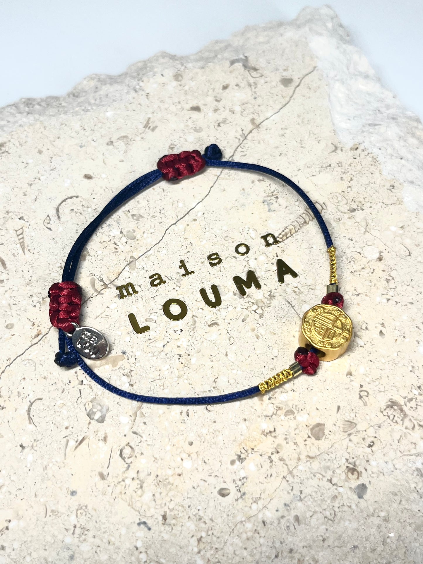 Lucky bracelet with golden mooncake with good fortune 福 and rabbit