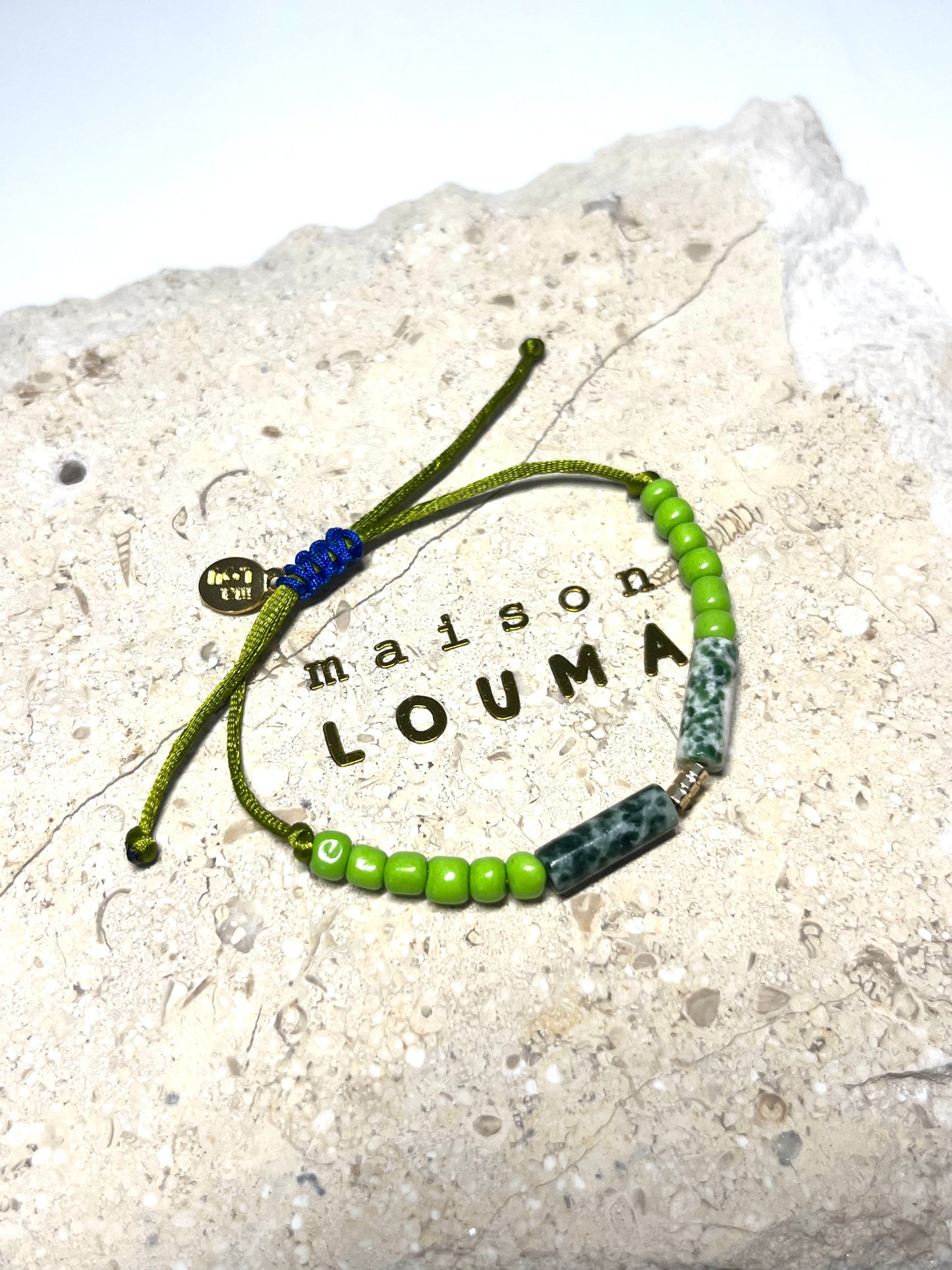 | Trust | Bracelet with Jade stones and Glass beads