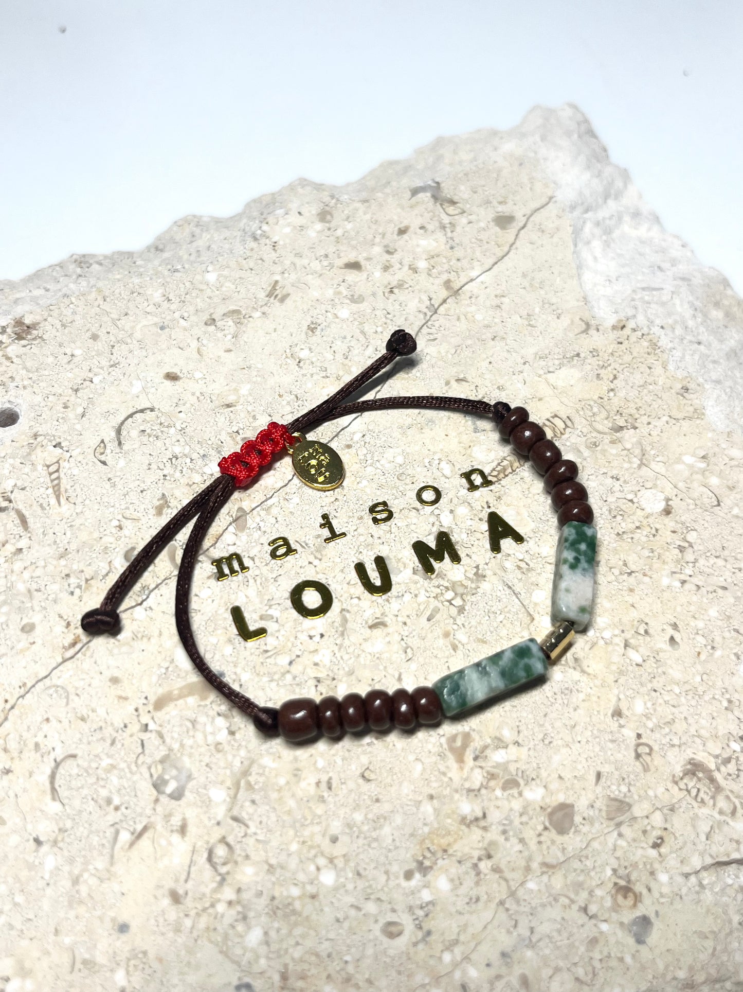 | Trust | Bracelet with Jade stones and Glass beads